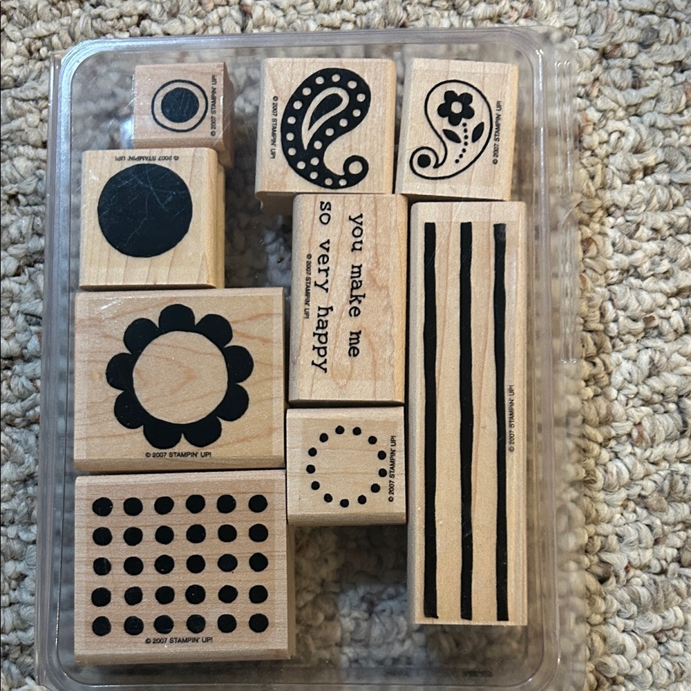 Stampin' Up! Wooden Craft Stamp Set - So Happy-Black Accent Designs
